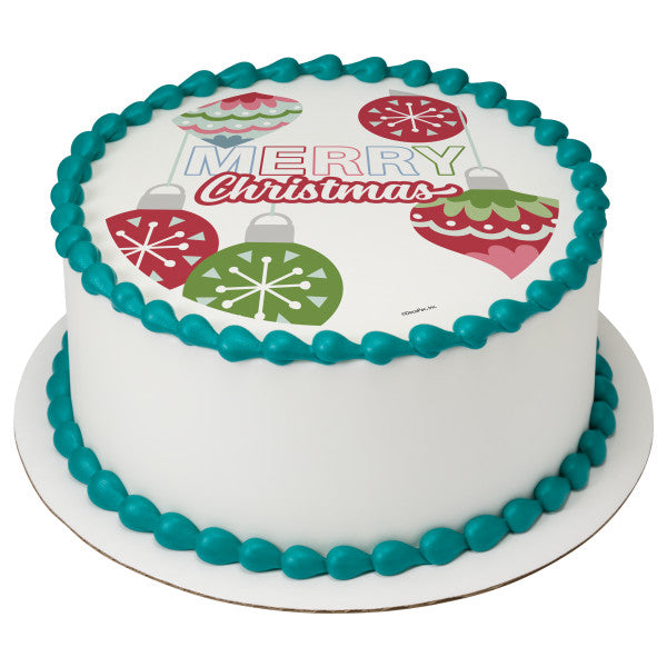 Merry Christmas Edible Cake Topper Image