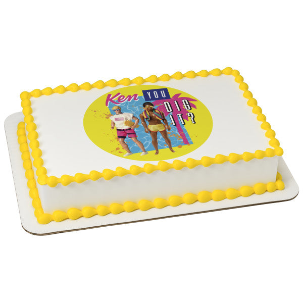 Imagen comestible para decoración de tarta Barbie Kenergy