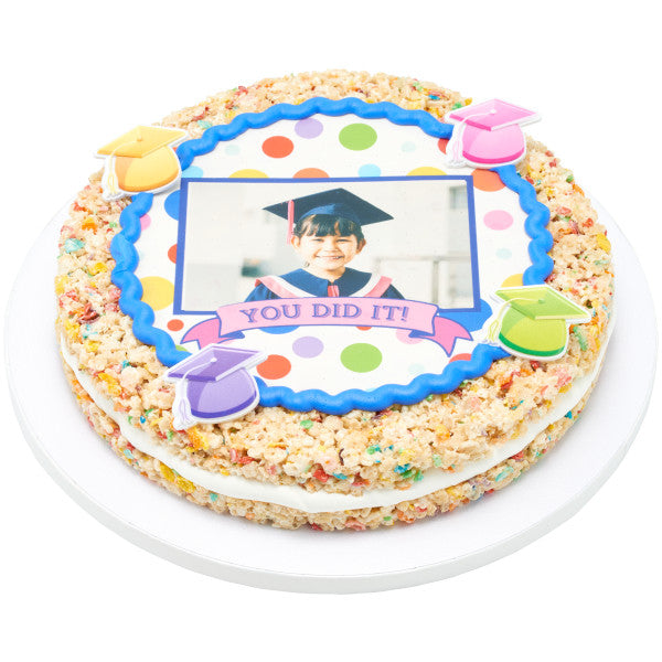 Bright Grad Hats Cupcake Rings