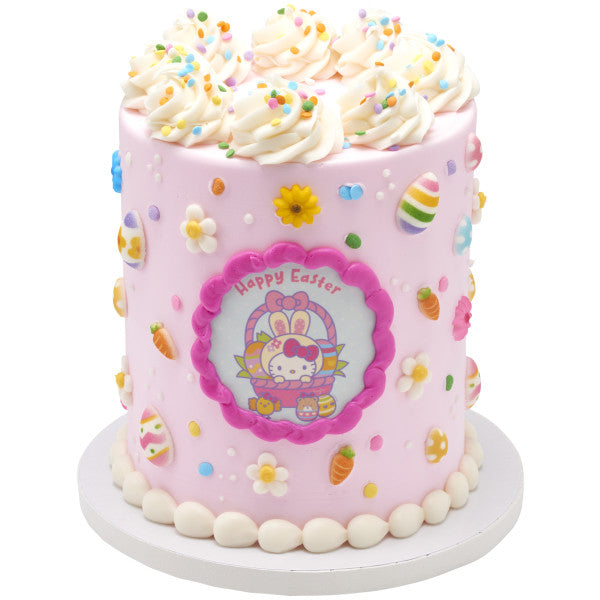 Hello Kitty Happy Easter Edible Cake Topper Image