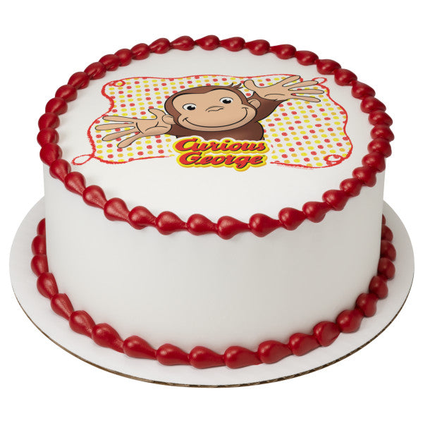 Curious George® Let's Celebrate Edible Cake Topper Image