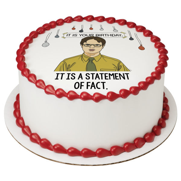 The Office Statement of Fact. Edible Cake Topper Image