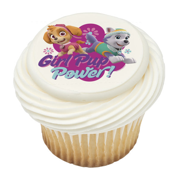 Imagen de adorno comestible para tarta con diseño de niña y cachorro de PAW Patrol™