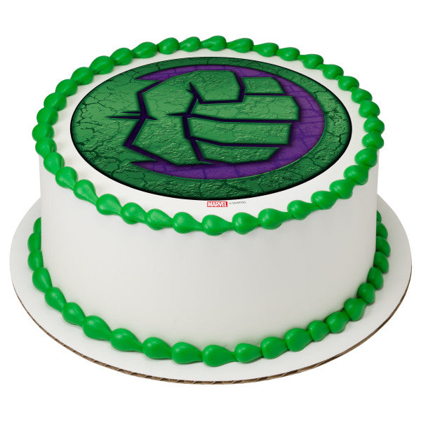 Imagen de adorno comestible para tarta con icono de Hulk de los Vengadores de MARVEL