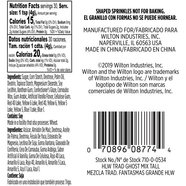Ghost and Pumpkin Mix Sprinkles, 4.23 oz.