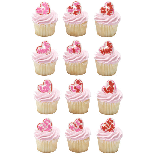 Talking Hearts Assortment - Red 3 Free Dec-Ons® Decorations 12ct