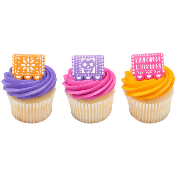 Papel Picado Banner Cupcake Rings