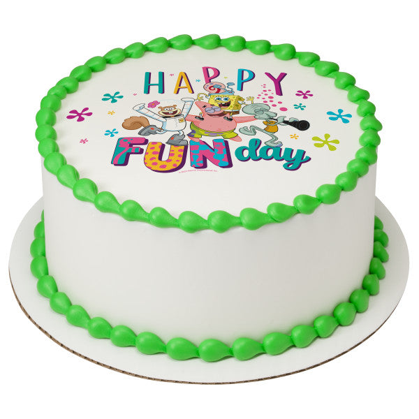 SpongeBob SquarePants Happy Funday! Edible Cake Topper Image