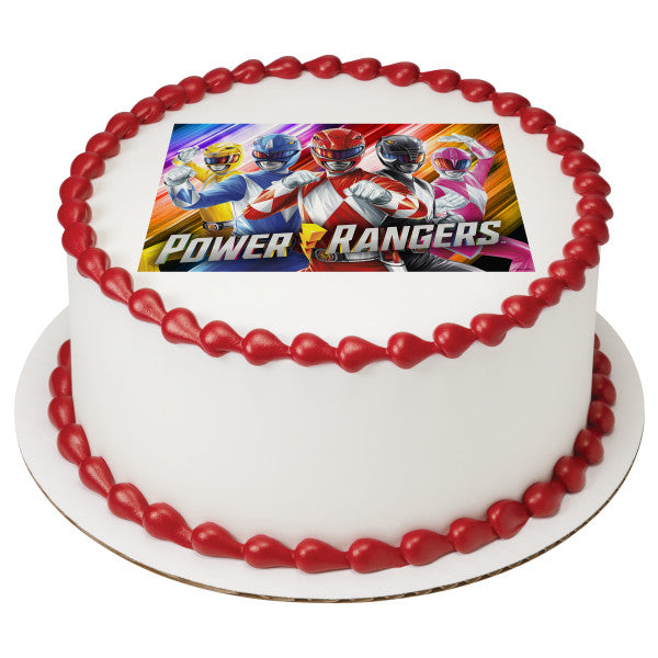 Power Rangers Morphin Time! Edible Cake Topper Image