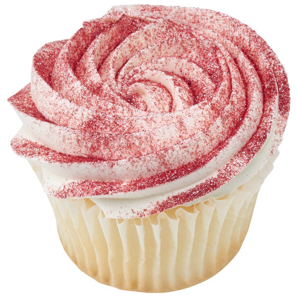 Brillo comestible de polvo rojo navideño