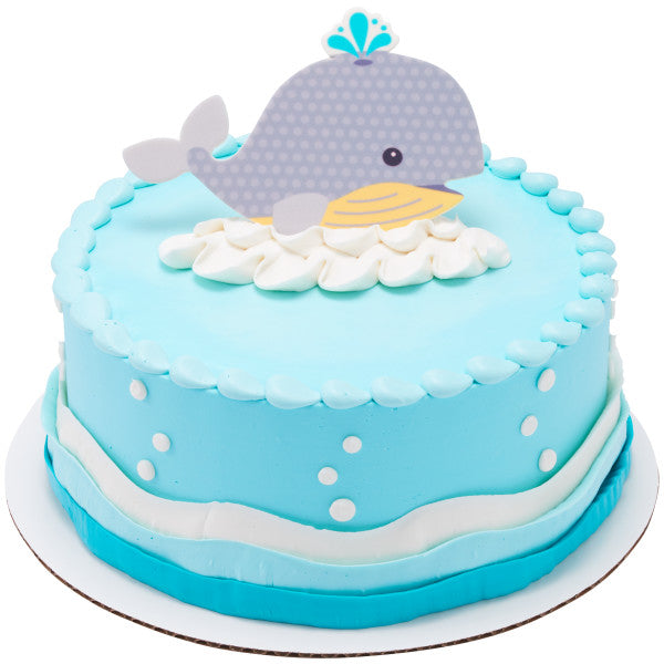 Ballena Bebé Gris Grande Decoración Dulce Decoración Comestible