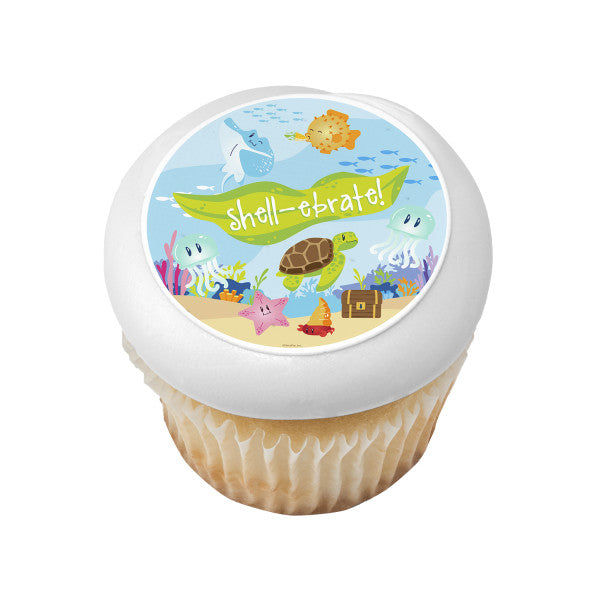 Shell-Ebrate Summer Edible Cake Topper Image