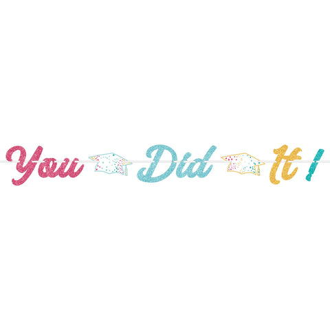 "You Did It!" Script Letter Banner, 1ct