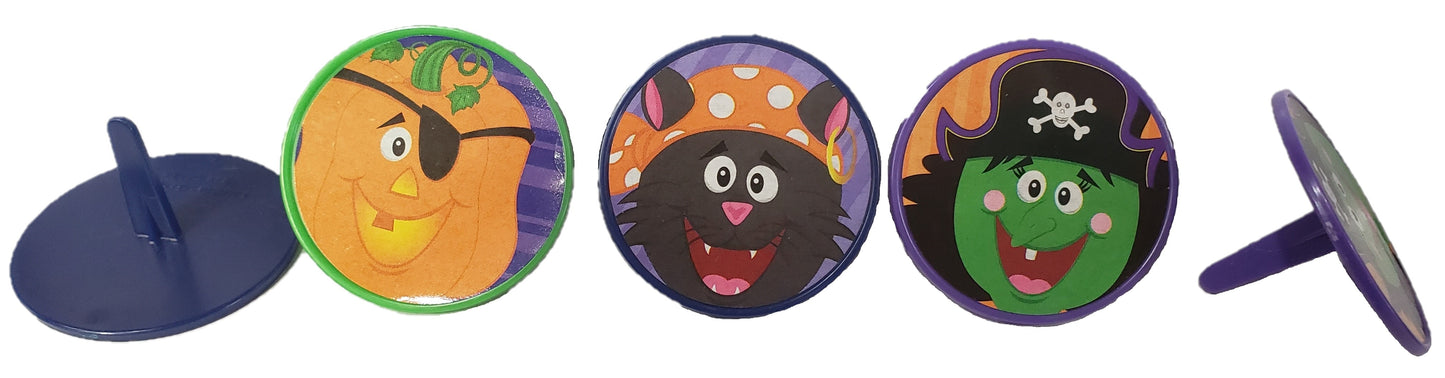 12ct. Adornos para cupcakes de piratas de Halloween