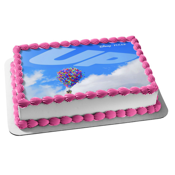 Disney Pixar Up Balloons House Sky Background Edible Cake Topper Image ABPID27243