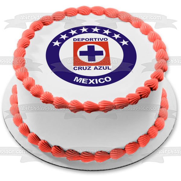 Cruz Azul Mexican Football Club Logo Edible Cake Topper Image ABPID10782
