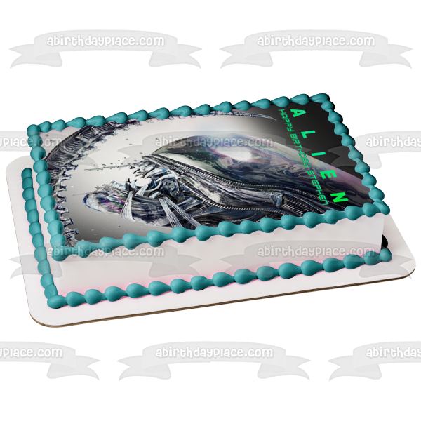 Alien Movie Poster Customizeable Tagline Edible Cake Topper Image ABPID52358