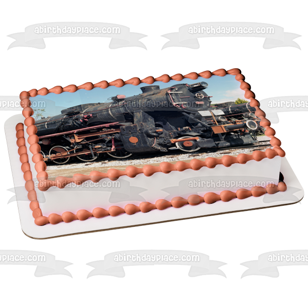 Train on a Track Edible Cake Topper Image ABPID52581