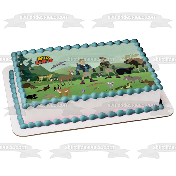 Wild Kratts Chris Kratt Martin Kratt and Wildlife Edible Cake Topper Image ABPID05268