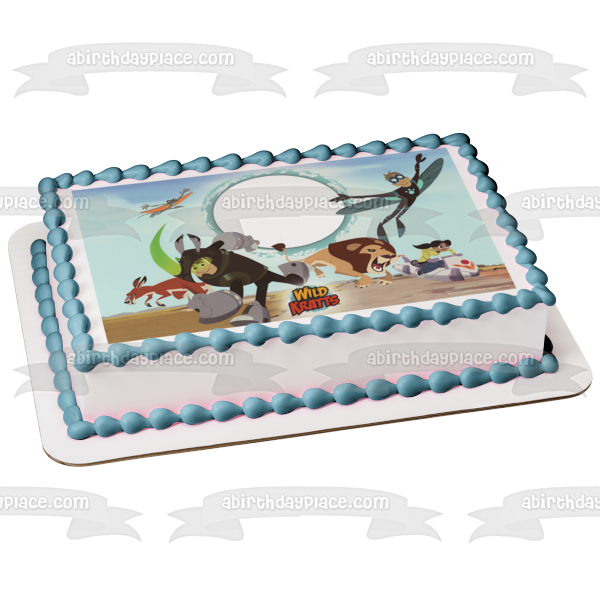 Wild Kratts Chris Kratt Martin Kratt and Wildlife Edible Cake Topper Image Frame ABPID06285