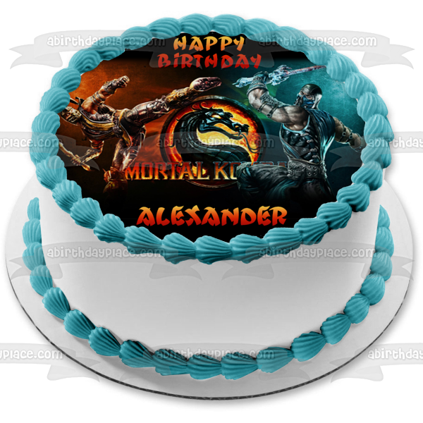 Mortal Kombat Sub-Zero and Scorpion Edible Cake Topper Image ABPID04300