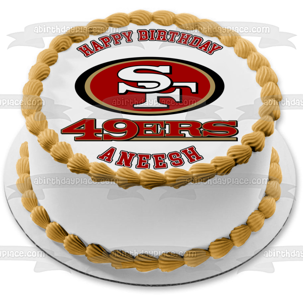 San Francisco 49ers Logo NFL Edible Cake Topper Image ABPID05230