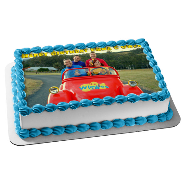 The Wiggles with Emma the Wiggles Car Edible Cake Topper Image ABPID00003