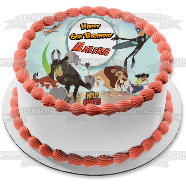 Wild Kratts Chris Kratt Martin Kratt and Wildlife Edible Cake Topper Image Frame ABPID06285