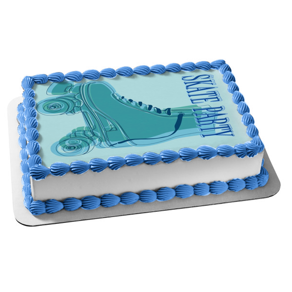 Skate Party Roller Skates Edible Cake Topper Image ABPID04788 A