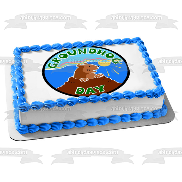 Groundhog Day Groundhog Edible Cake Topper Image ABPID53572
