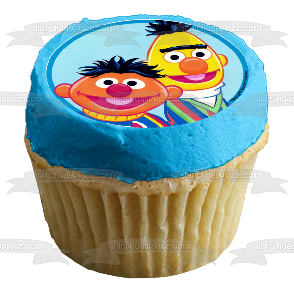 Barrio Sésamo Elmo Oscar el Gruñón Bert Ernie El Monstruo de las Galletas Big Bird Abby Cadabby Imágenes comestibles para cupcakes ABPID03549