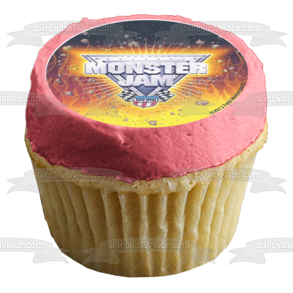 Monster Jam Trucks Logo Grave Digger Maximum Destruction and 1/2 Pint Edible Cupcake Topper Images ABPID03652