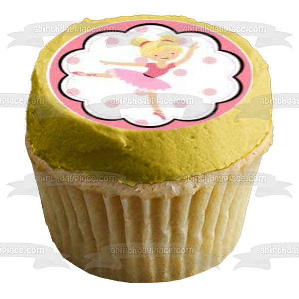 Ballerina Ballet Tutu and Pink Slippers Edible Cupcake Topper Images ABPID04331