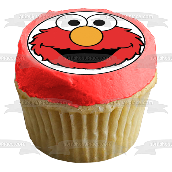 Barrio Sésamo Elmo Muppet El mundo de Elmo agitando imágenes comestibles para cupcakes ABPID05647