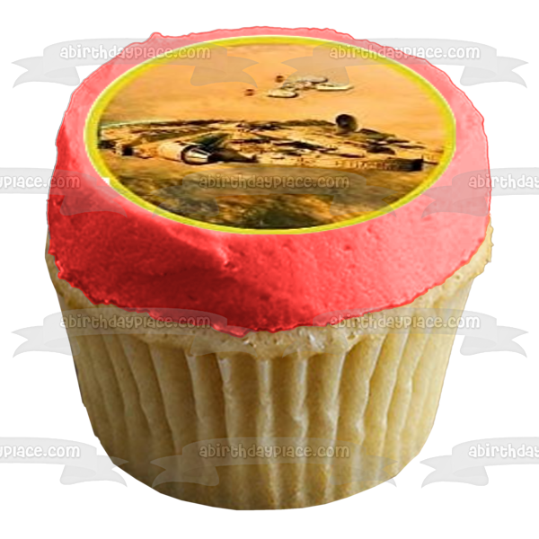 Logotipo de Star Wars C-3PO R2-D2 Storm Trooper y Darth Vader Imágenes comestibles para cupcakes ABPID05916