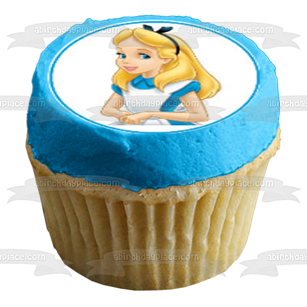 Alice In Wonderland the Mad Hatter the White Rabbit the Queen of Hearts and Chesire Cat Edible Cupcake Topper Images ABPID06740