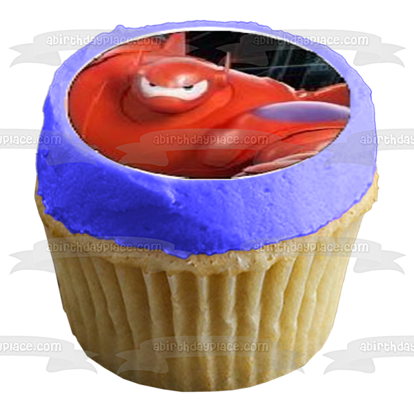Big Hero 6 Logo Hiro Red Baymax White Baymax Go Go and Honey Lemon Edible Cupcake Topper Images ABPID06978