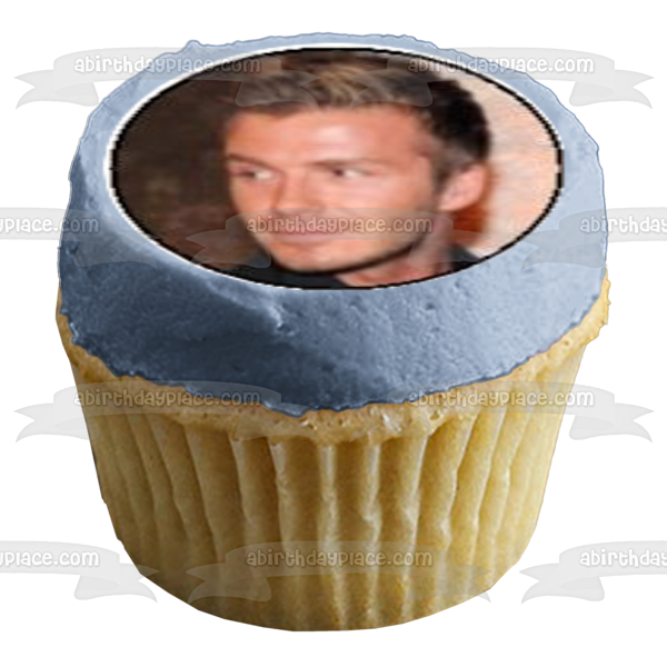 David Beckkam Fútbol Inglés Futbolista Profesional Comestible Cupcake Topper Imágenes ABPID07558