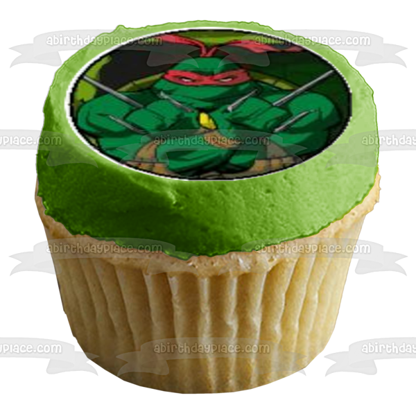 Teenage Mutant Ninja Turtles Logo Donatello Michaelangelo Leonardo and Raphael Tmnt Edible Cupcake Topper Images ABPID08073