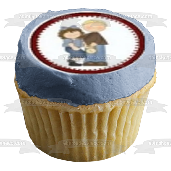 Imágenes de decoración comestible para cupcakes con escenas variadas del Día del Padre feliz ABPID08189