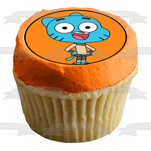 The Amazing World of Gumball Happy Birthday Darwin Anais Richard Nicole Edible Cupcake Topper Images ABPID21863