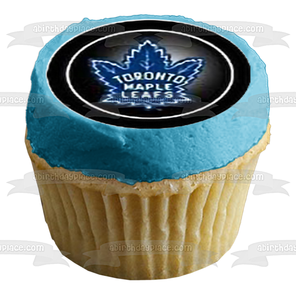 Logotipos de la Liga Nacional de Hockey de la NHL New York Rangers Toronto Maple Leafs New Jersey Devils Edible Cupcake Topper Imágenes ABPID27603