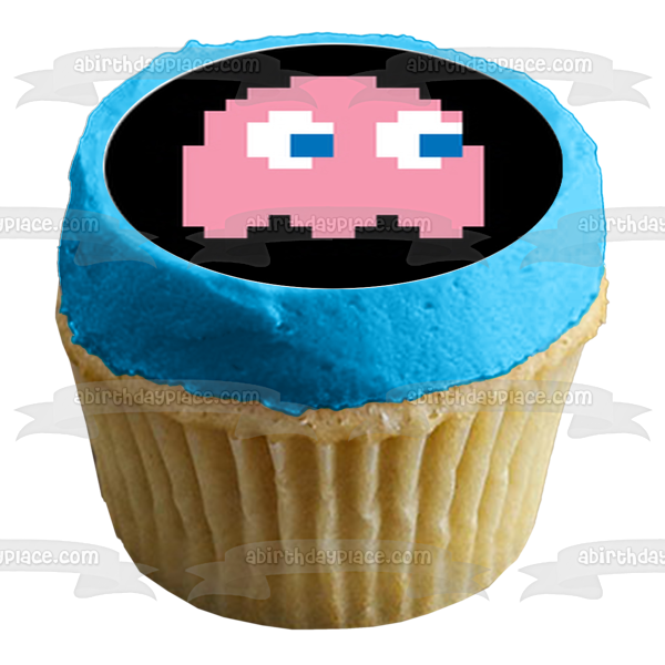 Pac-Man Ghosts Inky Pinky Blinky Clyde Edible Cupcake Topper Images ABPID14804