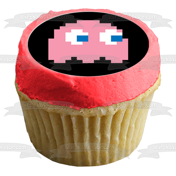 Pac-Man Ghosts Inky Pinky Blinky Clyde Edible Cupcake Topper Images ABPID14804