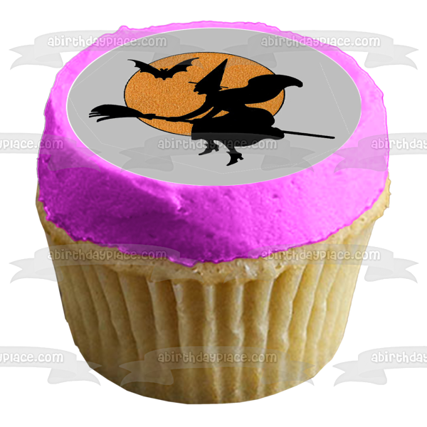 Feliz Halloween Bruja Fantasma Gato Negro Araña Momia Jack-O-Lantern Imágenes comestibles para cupcakes ABPID50320