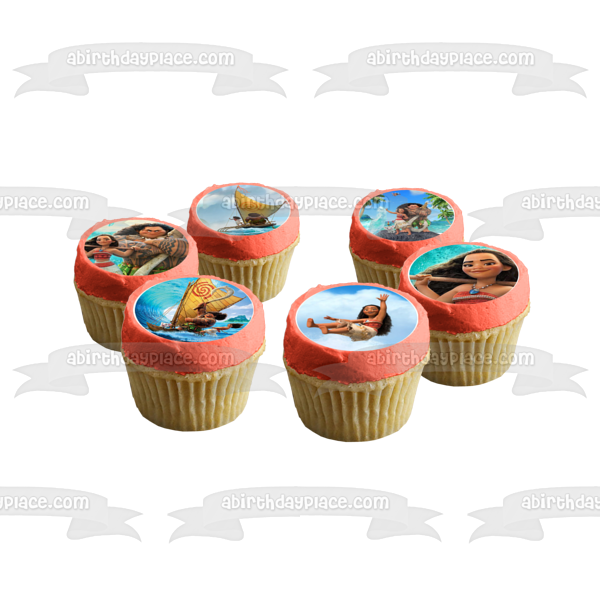 Moana Disney Hei Hei Pua Maui 12 Count Cupcake Toppers Edible Cupcake
