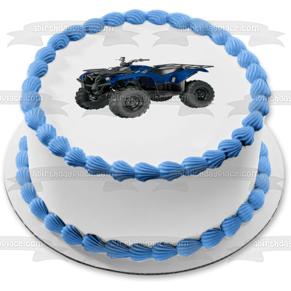 Atv Blue Yamaha 4 Wheeler Edible Cake Topper Image ABPID00916