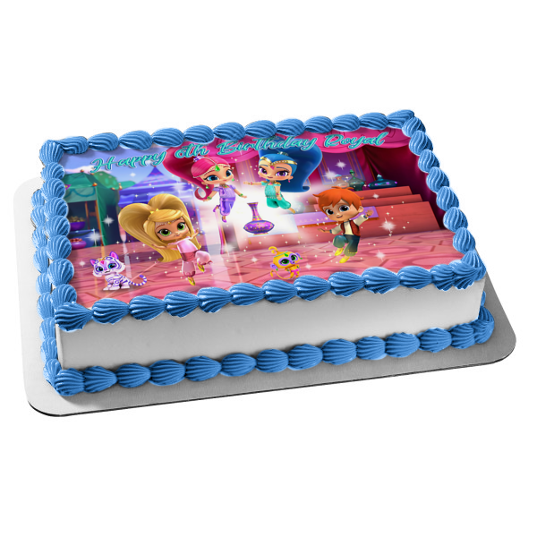 Shimmer and Shine Leah Zac Tala Nahal Edible Cake Topper Image
