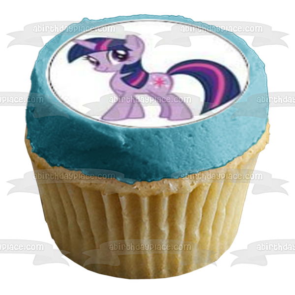 My Little Pony Equestria Girls Friendship Is Magic Rainbow Rocks Twilight Sparkle Applejack Fluttershy Rarity Pinkie Pie Rainbow Dash and Sunset Shimmer Group Edible Cupcake Topper Images ABPID05088