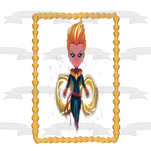 Adorno comestible para tarta Janette Capitana Marvel Imagen ABPID49730